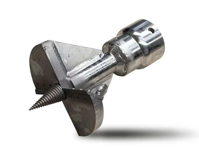 Detailaufnahme eines Baumstumpfbohrers